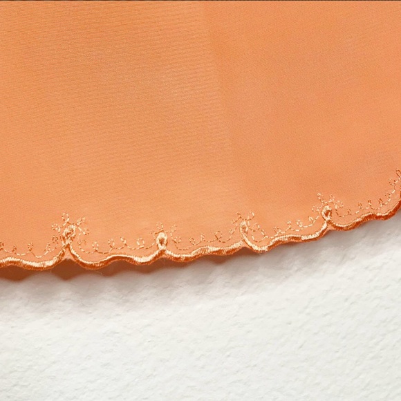 Vintage Peach Embroidered Scallop Lounge Slip Dress - Picture 6 of 10